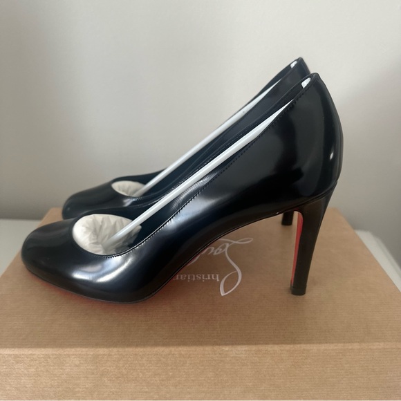 Christian Louboutin Black Pumppie 85 patent leather pumps 37 - Picture 4 of 7